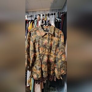 Floral Button-Up Blouse